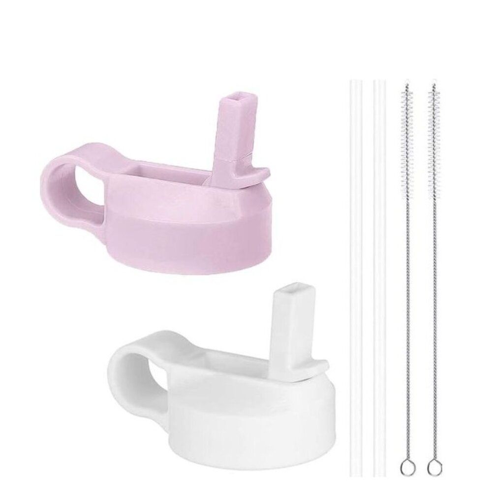 TOP SOULS Wide Mouth Straw Lids Compatible with Most Sports Water Bottles 2 pack